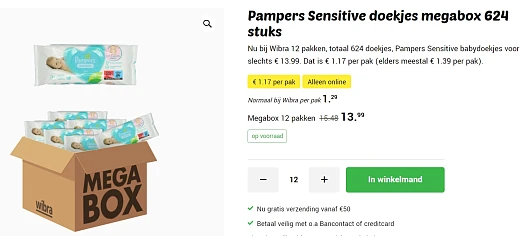Pampers Sensitive of fresh doekjes 👶 Mooie prijs bij Wibra (online)